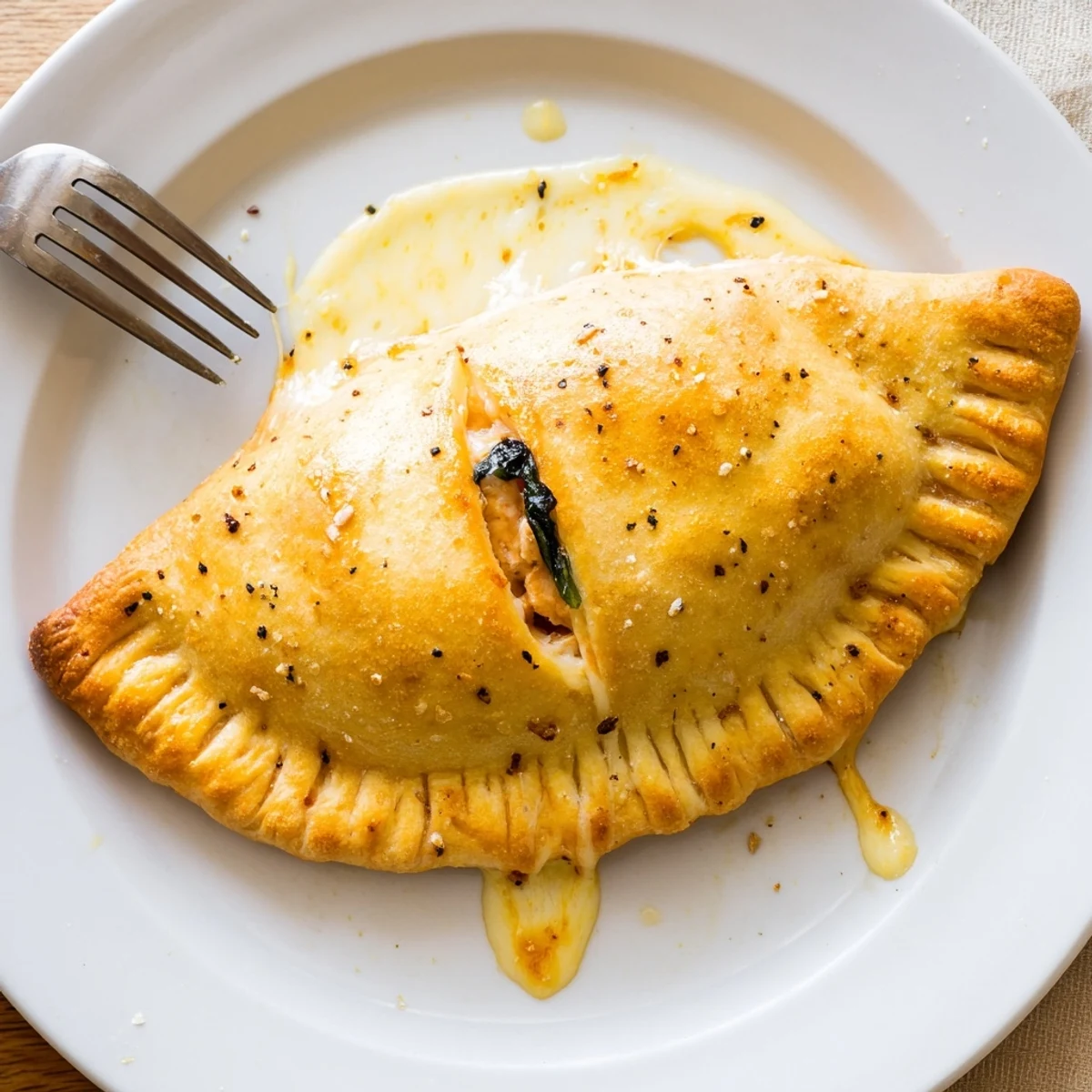 Crispy Cheesy Chicken Alfredo Air Fryer Calzones served hot with marinara dip