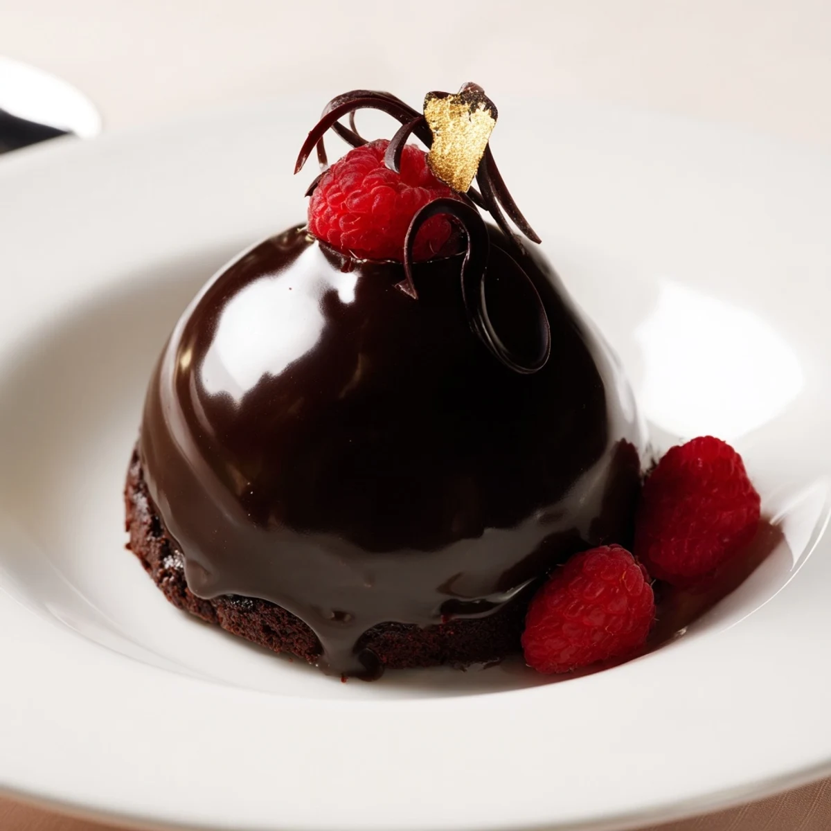 Serve warm espresso alongside Elegant Chocolate Mascarpone Dome Dessert With Glossy Shells