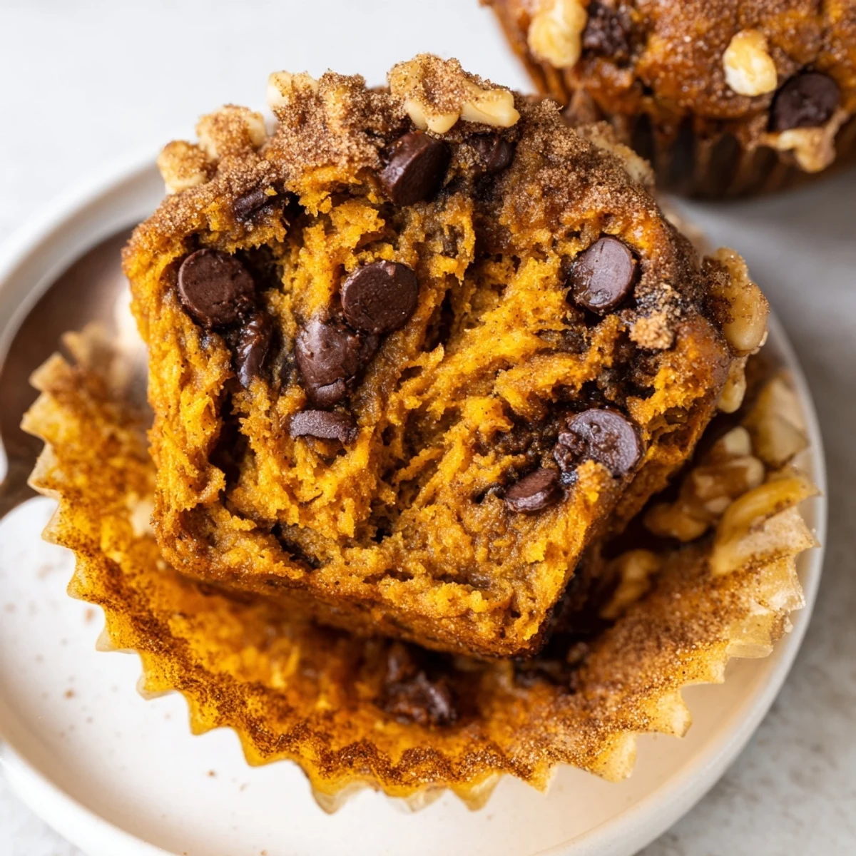 Warm Pumpkin Banana Muffins cooling on a wire rack, cinnamon aroma.