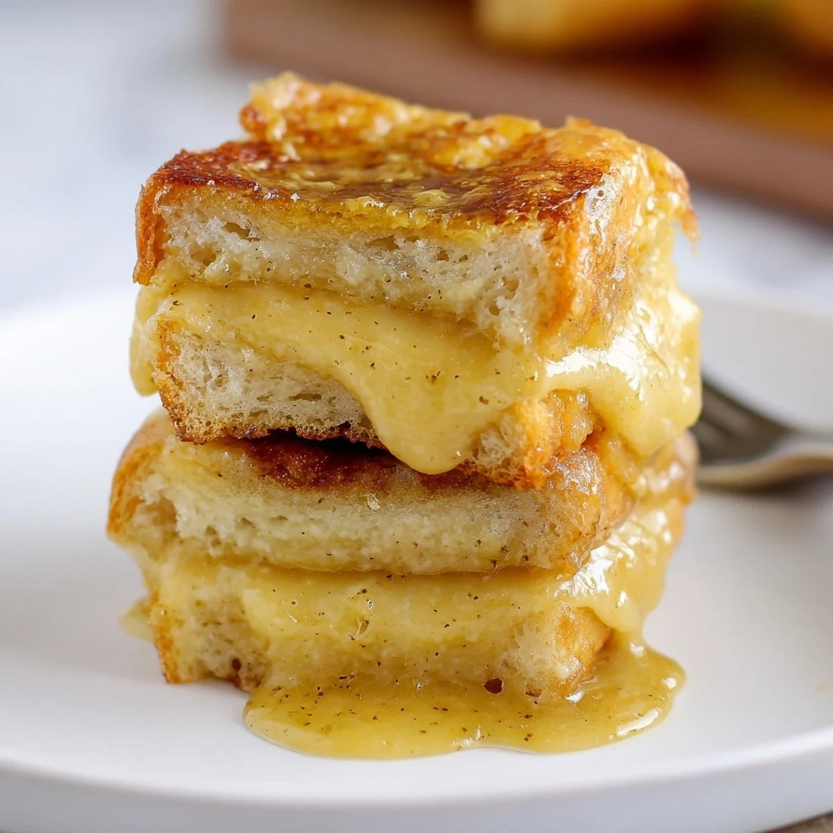 Mini Grilled Cheese Hawaiian Rolls with molten cheddar, glossy buttered tops  