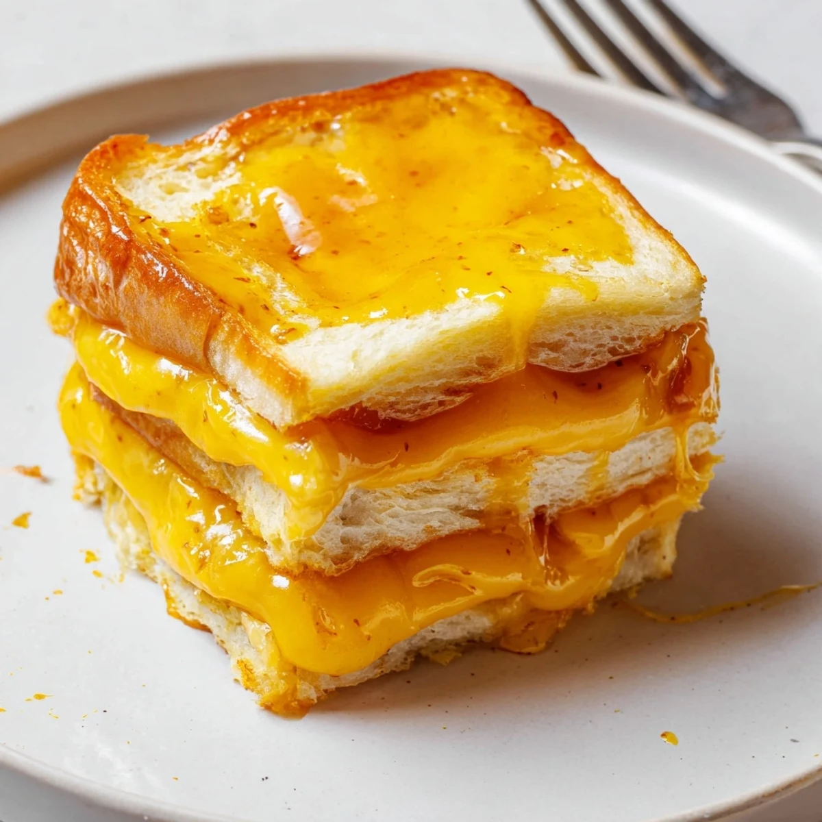 Warm Mini Grilled Cheese Hawaiian Rolls on parchment, perfect for party snacks  