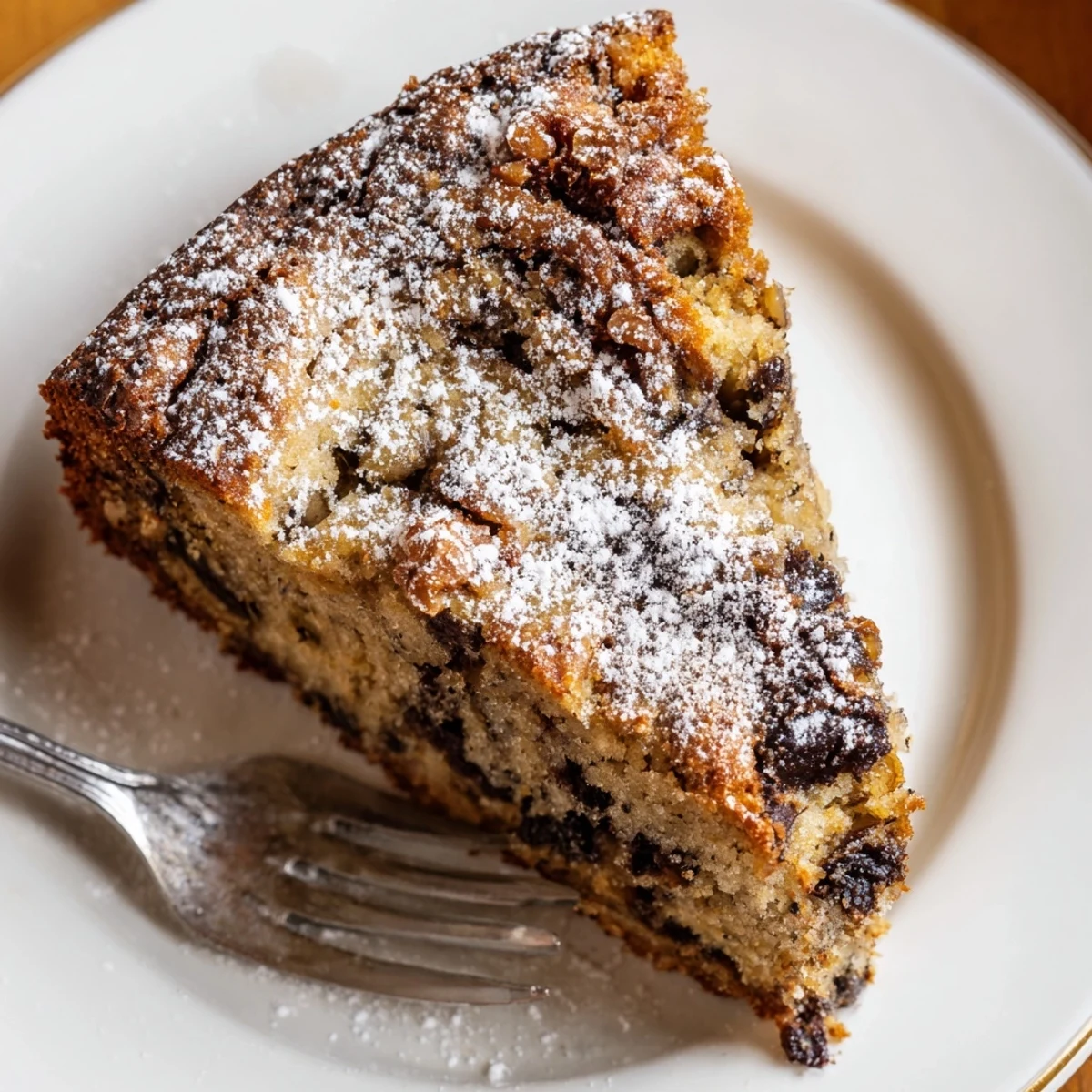 Banana Bread Cake Recipe: moist slice with golden crust and cinnamon aroma