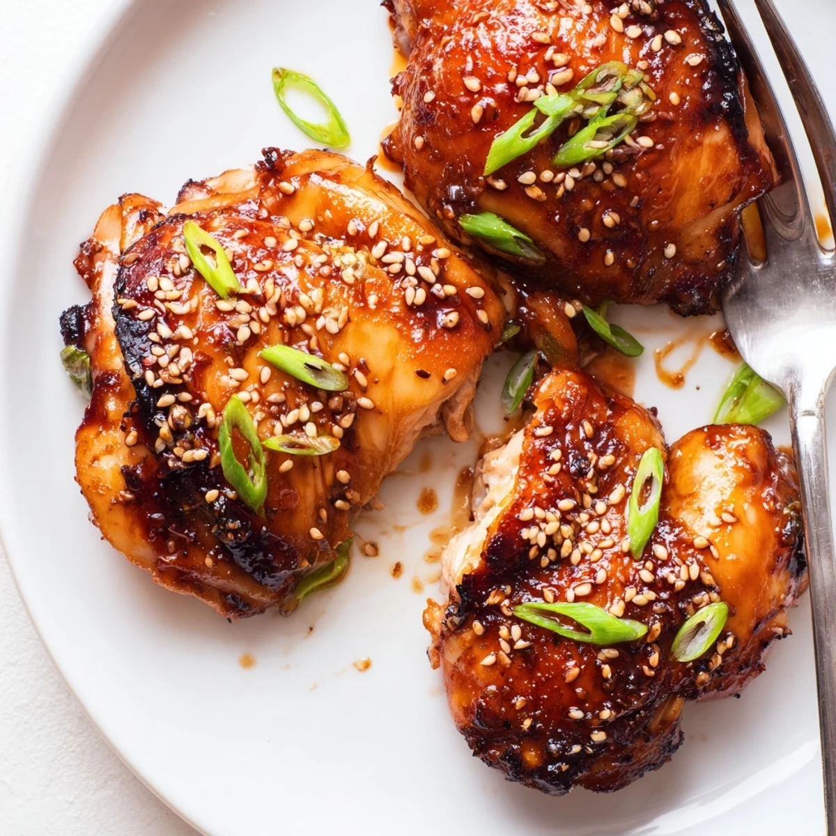 Savory Juicy Korean Chicken Thighs marinated in gochujang-honey, served over rice