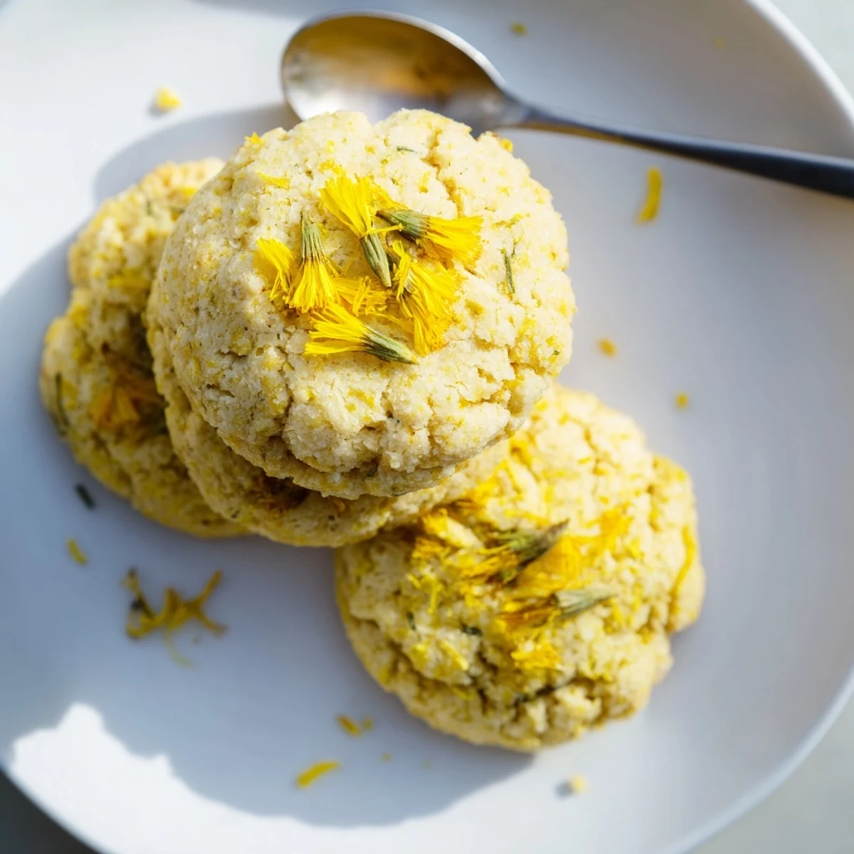 Magical Dandelion Cookies Recipe: golden edges, lemon zest aroma, tea-ready