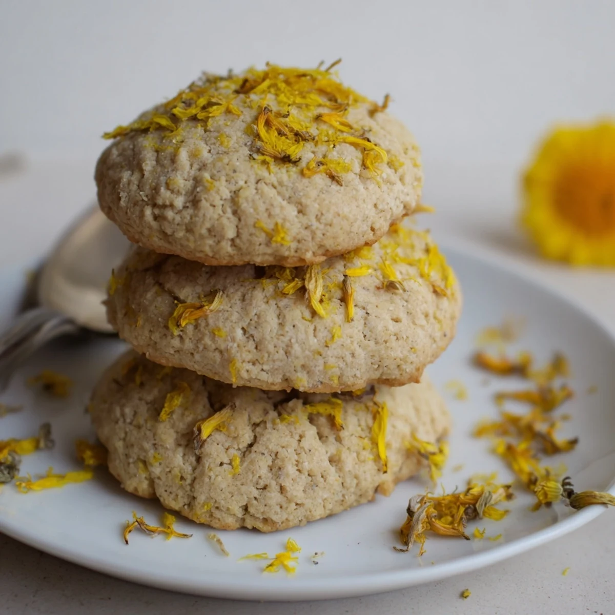 Warm, buttery Magical Dandelion Cookies Recipe with bright lemon zest, floral notes