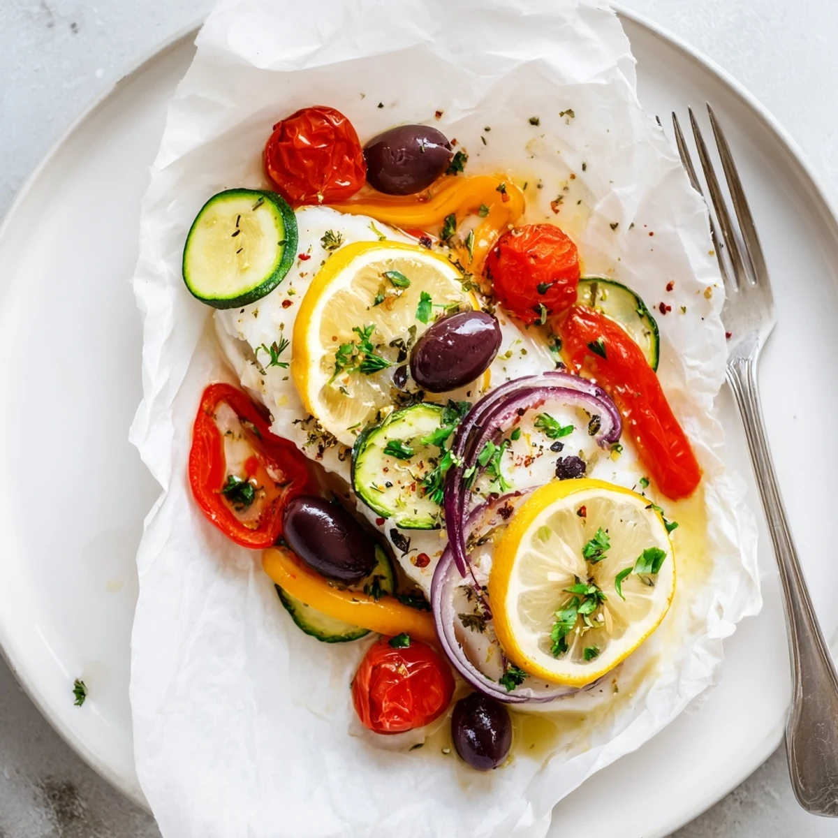 Open Air Fryer Mediterranean Cod In Parchment Paper to find flaky, juicy fillet