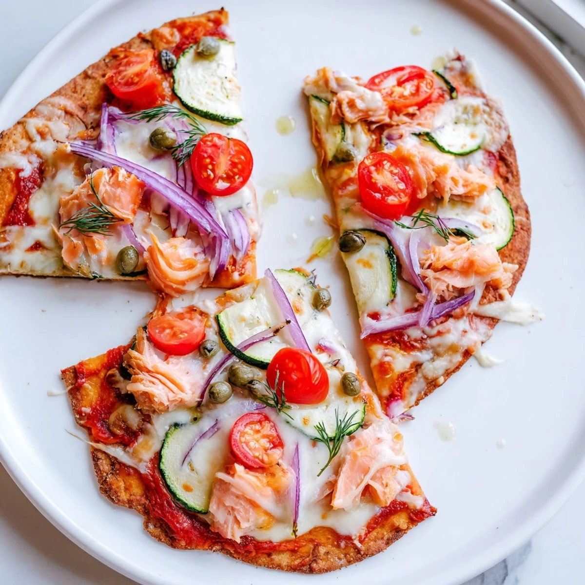 Salmon Tortilla Pizza