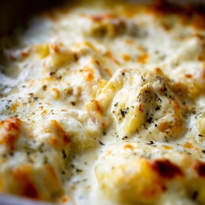 Chicken Alfredo Baked Ravioli