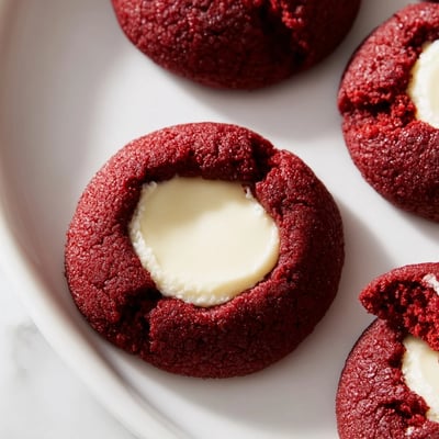 Red Velvet Thumbprint Cookies